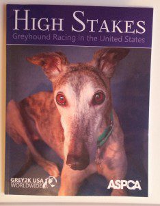 The cover of “High Stakes: Greyhound Racing in the United States” photo by Gary Lloyd