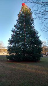 The Trussville Christmas tree was vandalized Saturday night. Photo by Chris Yow