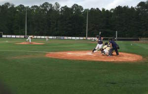 Thomas Johns leading off the game against Walker on Monday night. Photo by Kyle Parmley.