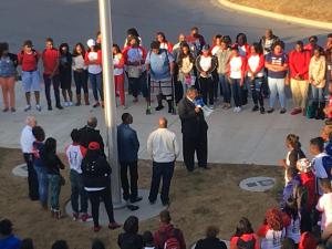 CPHS students gather in prayer for fallen classmate, Jeremiah Glass. (via Jefferson County BOE) 