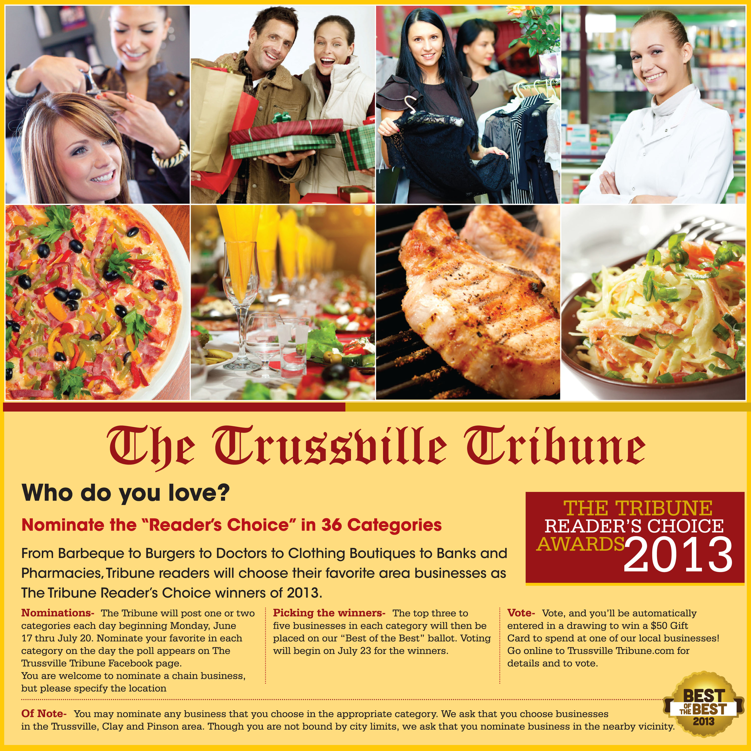 2013 Tribune Readers' Choice Award nominations underway