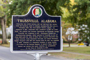 A Trussville historical marker file photo by Ron Burkett