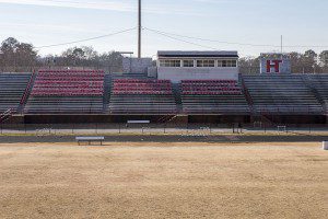 A view of the home side bleachers at Jack Wood Stadium photo by Ron Burkett