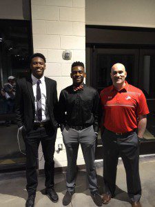 From left are Deontay Wilson, JaRon Godbolt and head coach Josh Floyd photo courtesy of Hewitt-Trussville Athletics