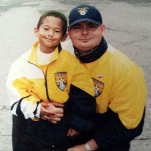 A young Jordan Walton with his father, Tony submitted photo