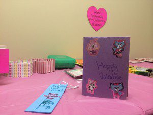 Some of the valentines that have been made at the Pinson Public Library photo by Gary Lloyd