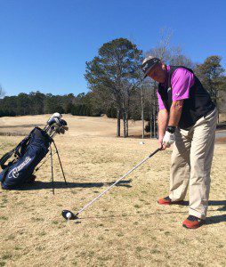 Trussville Country Club owner/head golf professional Chris Rigdon on the tee box at hole No. 1. photo by Gary Lloyd