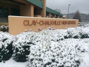 The snow outside Clay-Chalkville High School last week photo by Gary Lloyd