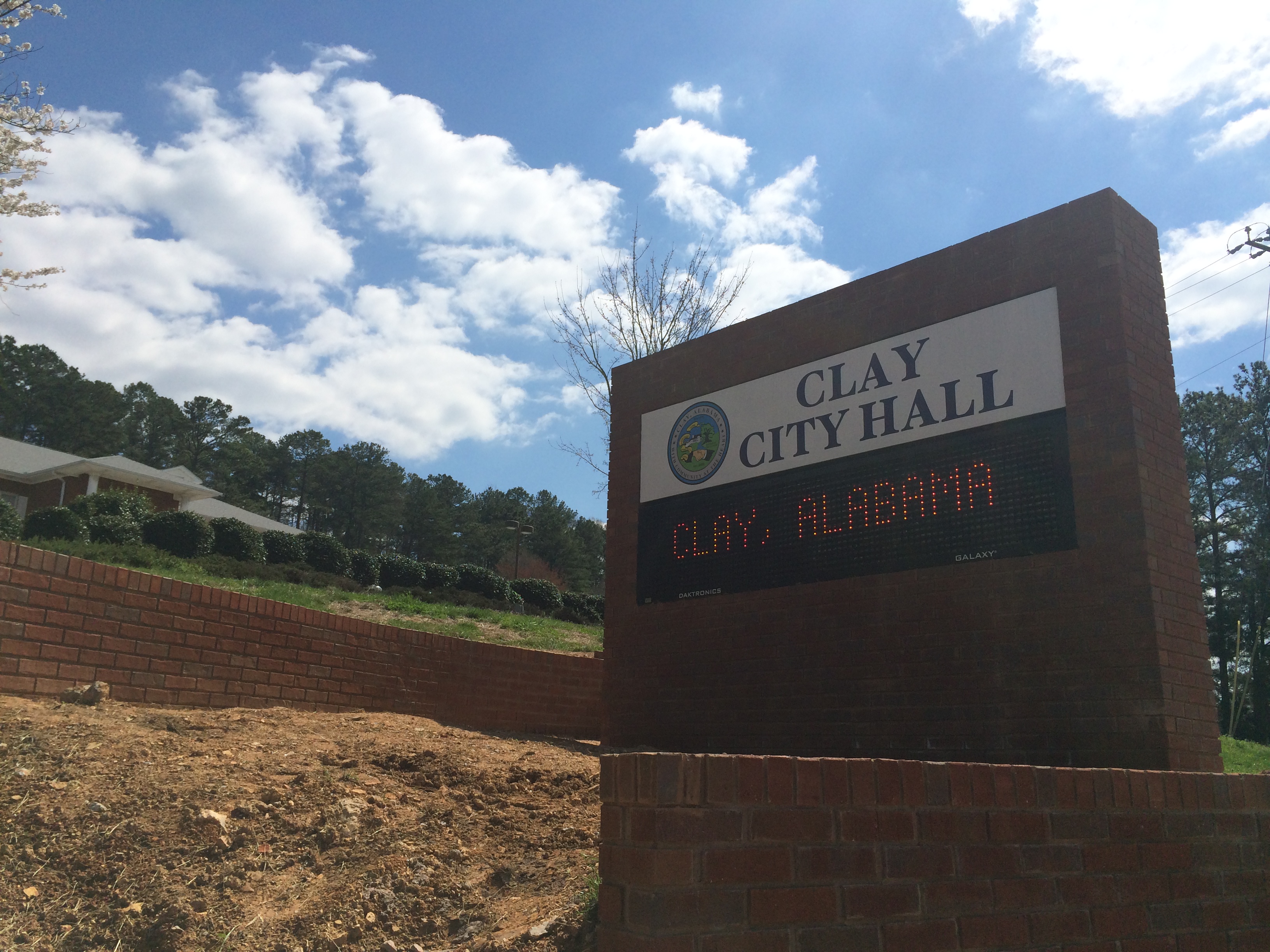 Electronic sign at Clay City Hall complete