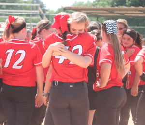 The Hewitt-Trussville softball team after falling out of the state tournament. photo by Erik Harris