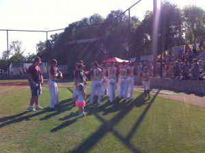 Pinson Valley players celebrate Game 3 win with fans. photo by Erik Harris