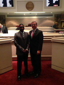 Recent Clay-Chalkville grad Christian Crawford on the floor of the Alabama House with Rep. Danny Garrett. photo courtesy of Danny Garrett