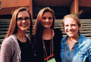 Samantha Ledbetter, Josie Lyster and Maddilyn Knight, all Hewitt-Trussville High School students, honed their leadership skills at Harding University in Searcy, Ark. submitted photo  