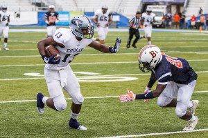 Clay-Chalkville wide receiver T.J. Simmons averaged 37.8 yards per catch in a win over Blackman (Tenn.). photo by Ron Burkett