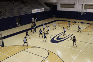 The Cougars going for a win over Class 7A Spain Park earlier this season. photo via Clay-Chalkville volleyball's Twitter page