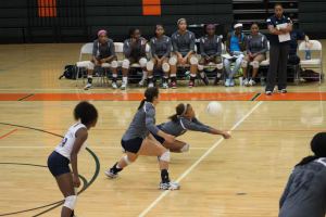Clay-Chalkville volleyball standout Kardasia Hitchcock scooping up one of her many career digs. submitted photo