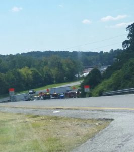 The on ramp to I-59 southbound was closed today after an accident. Photo by Chris Yow