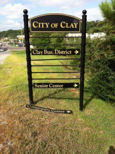 A directional sign at the end of Chalkville Mountain Road has been damaged by vandals.
