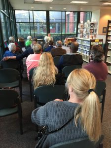 "Woodlawn" author Todd Gerelds speaks to a crowd at the Trussville Public Library. Photos by Maura Daveis