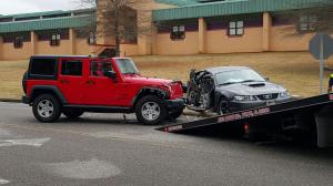 The vehicles involved in a crash Friday morning at Clay-Chalkville High School. Submitted Photo
