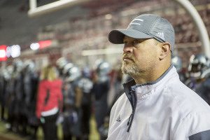 Clay-Chalkville seventh-year head coach Jerry Hood looks on in Bryant-Denny Stadium last Friday night. Photo by Ron Burkett 