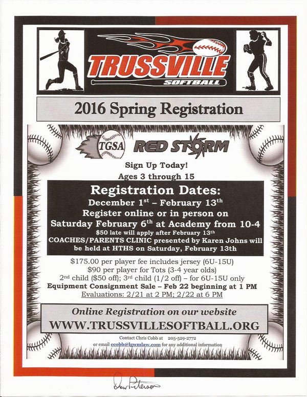 Trussville Girls Softball Association opens registration