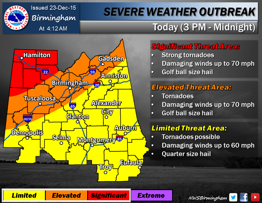 Weather update: 'Elevated Threat' Wednesday afternoon could bring tornadoes, hail, 70 mph winds