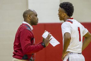 Hewitt-Trussville coach Marcus Thomas during the Huskies Class 7A, Area 6 opener. Photo by Ron Burkett