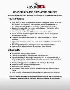 Here are the house rules for Spare Time.