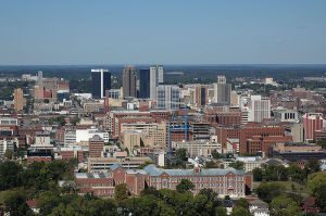 Birmingham, Alabama Skyline as seen from Red Mountain. Photo via Wikipedia Commons