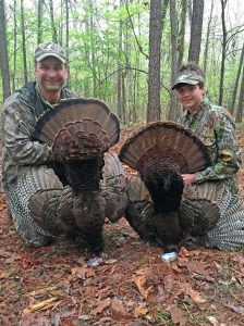 Chuck Sykes, Director of the Alabama Wildlife and Freshwater Fisheries Division, had plenty of luck with his youth hunters during last year’s turkey season. Sykes and Johnny Adams managed to bag a double on a hunt in Macon County (photo submitted by David Rainer)