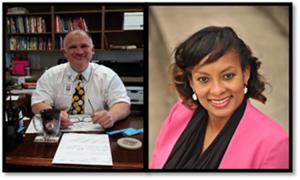 Dr. Tygar Evans (L) and Dr. Autumn Jeter (R) have been named as the new principals for Paine and Magnolia elementary schools, respectively.  Photos via Trussville City Schools