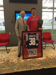 Former Hewitt-Trussville player John Youngblood was named the winner of the Chucky Mullins Courage Award at Ole Miss. Submitted photo