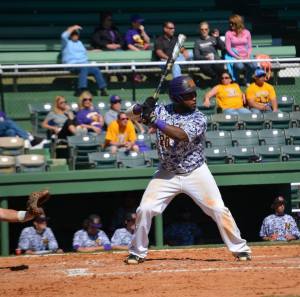 Brown has a batting average of .469 at Miles College. (Credit: JJ’s Photography)