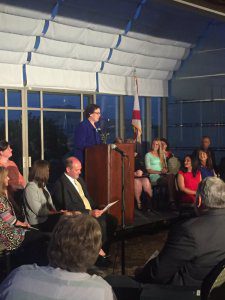 Dana Jacobson gives her acceptance speech as the 2016-17 Alabama Teacher of the Year. 