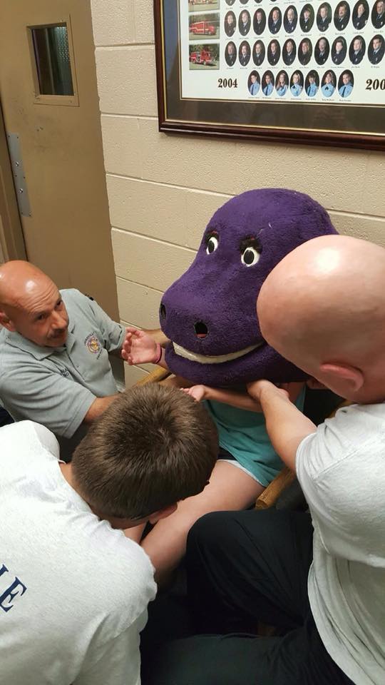 Trussville gains national attention after teen gets trapped in Barney head