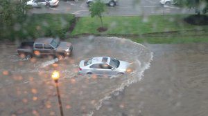 Flooding in downtown Birmingham on Monday. Photo via @spann Twitter