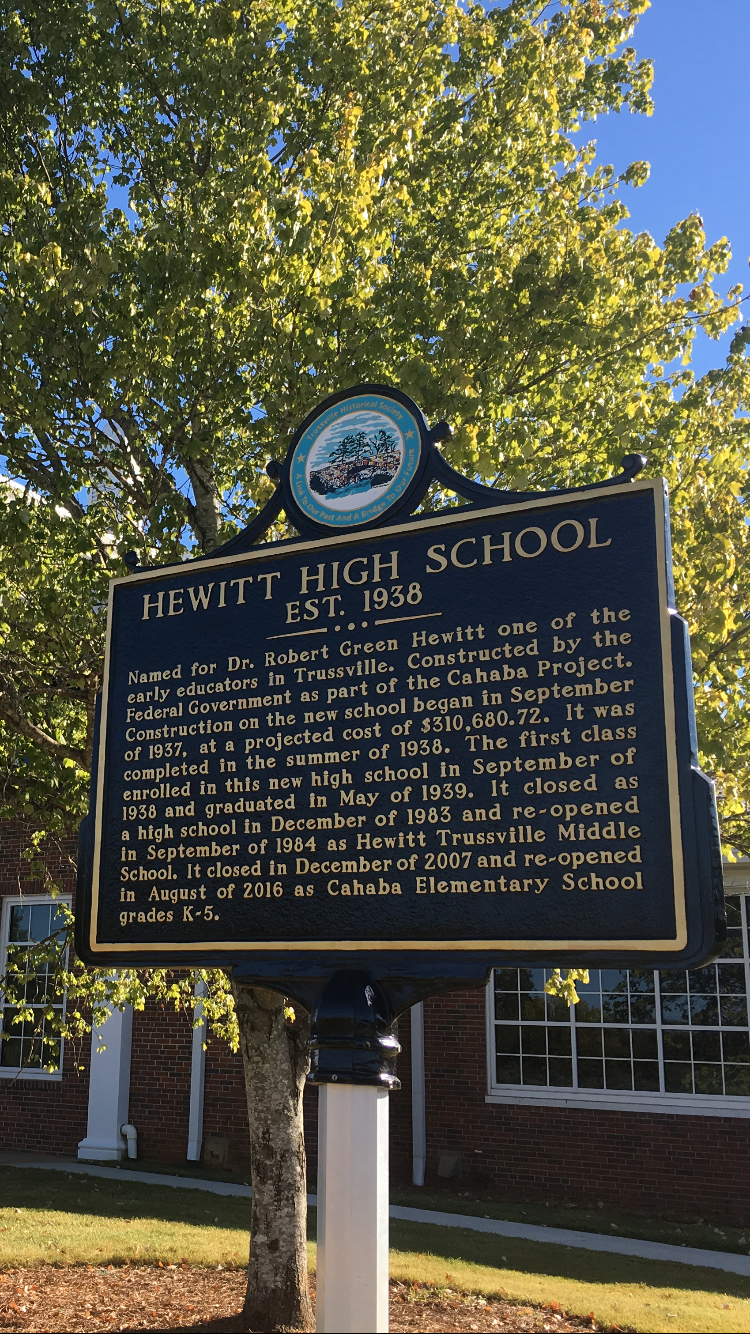 Trussville Historical Society places marker in front of Cahaba Elementary School 