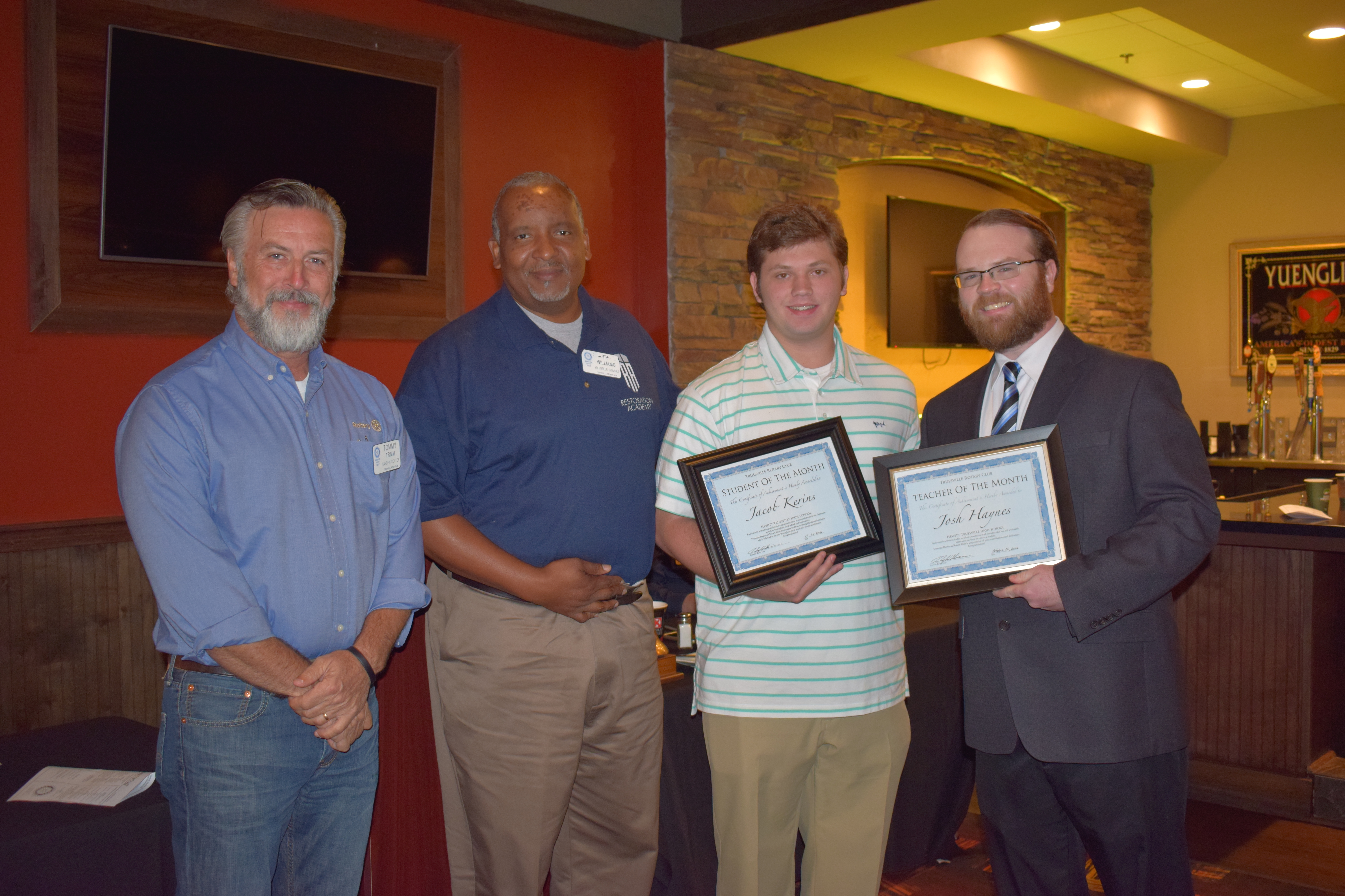 Trussville Rotary Club announces student, teacher of the month for October