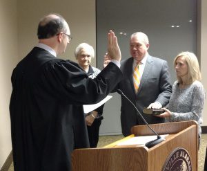 Councilman Alan Taylor is sworn in to the 2016-20 Trussville City Council.