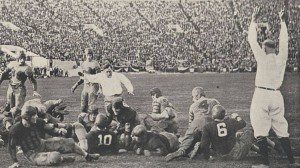 Alabama scores on a touchdown run by Pooley Hubert in the 1926 Rose Bowl.