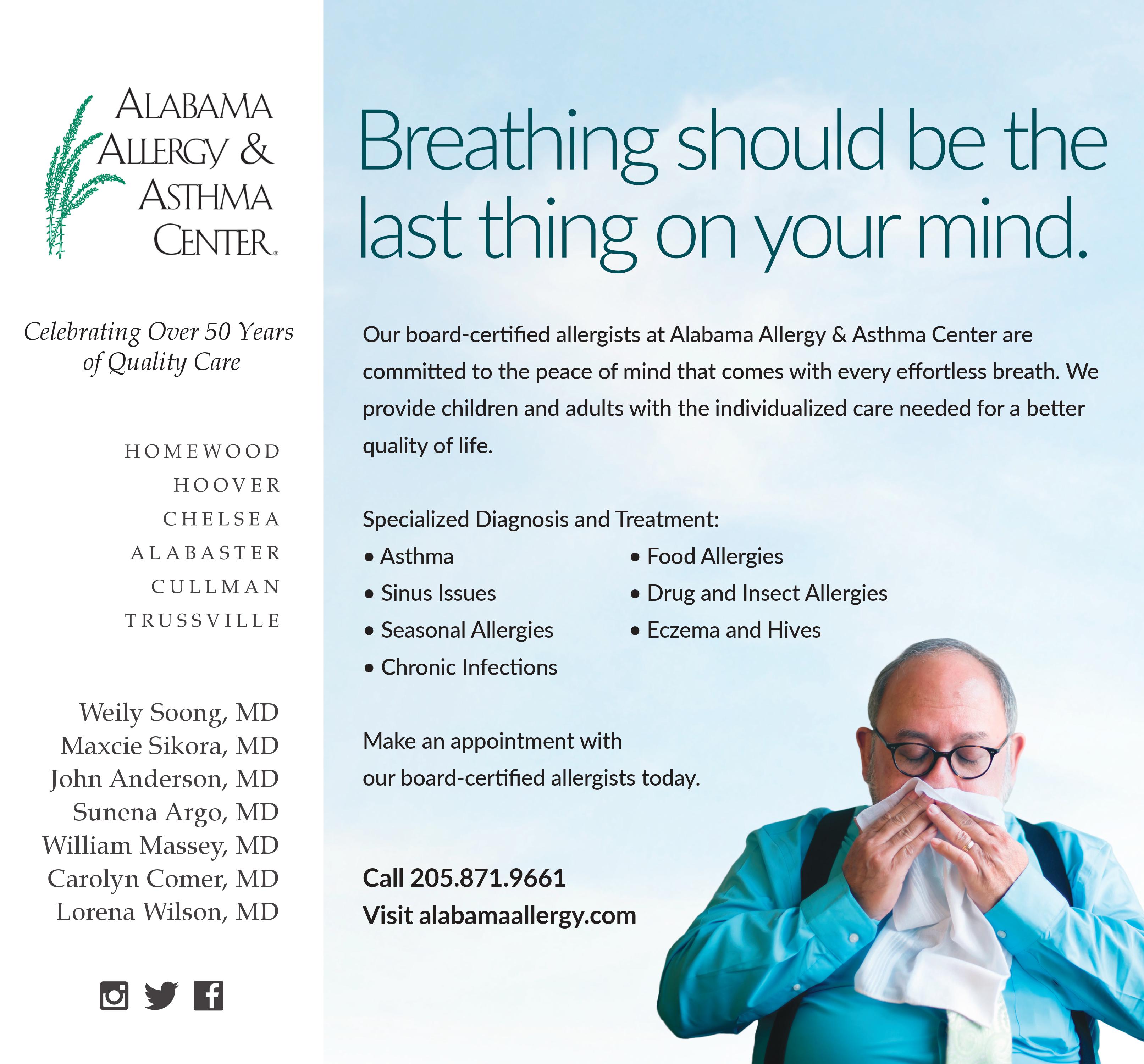Alabama Allergy & Asthma Center specializes in relief