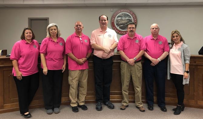 Pinson City Council shows support for Breast Cancer Awareness Month