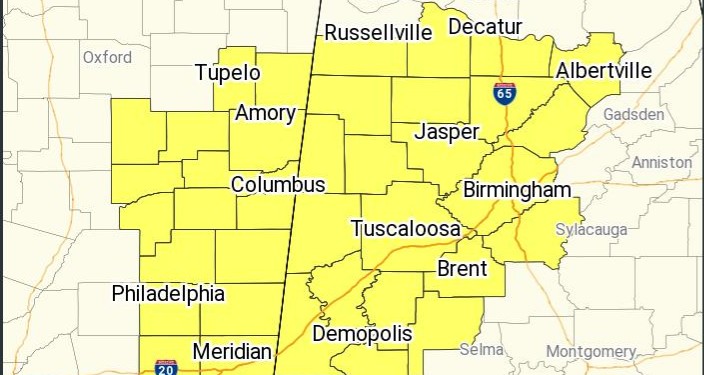 Tornado watch issued for Jefferson, Blount counties