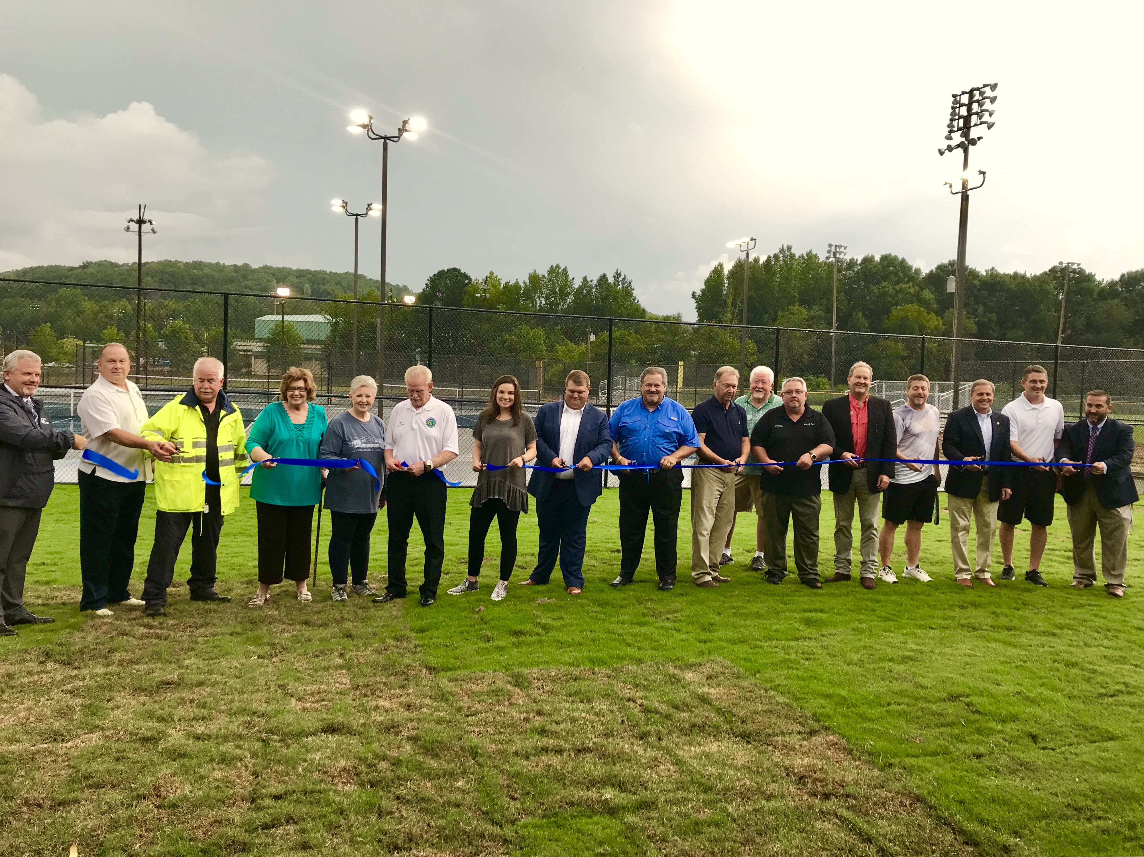 City of Clay holds ribbon cutting for tennis, pickleball courts prior to council meeting