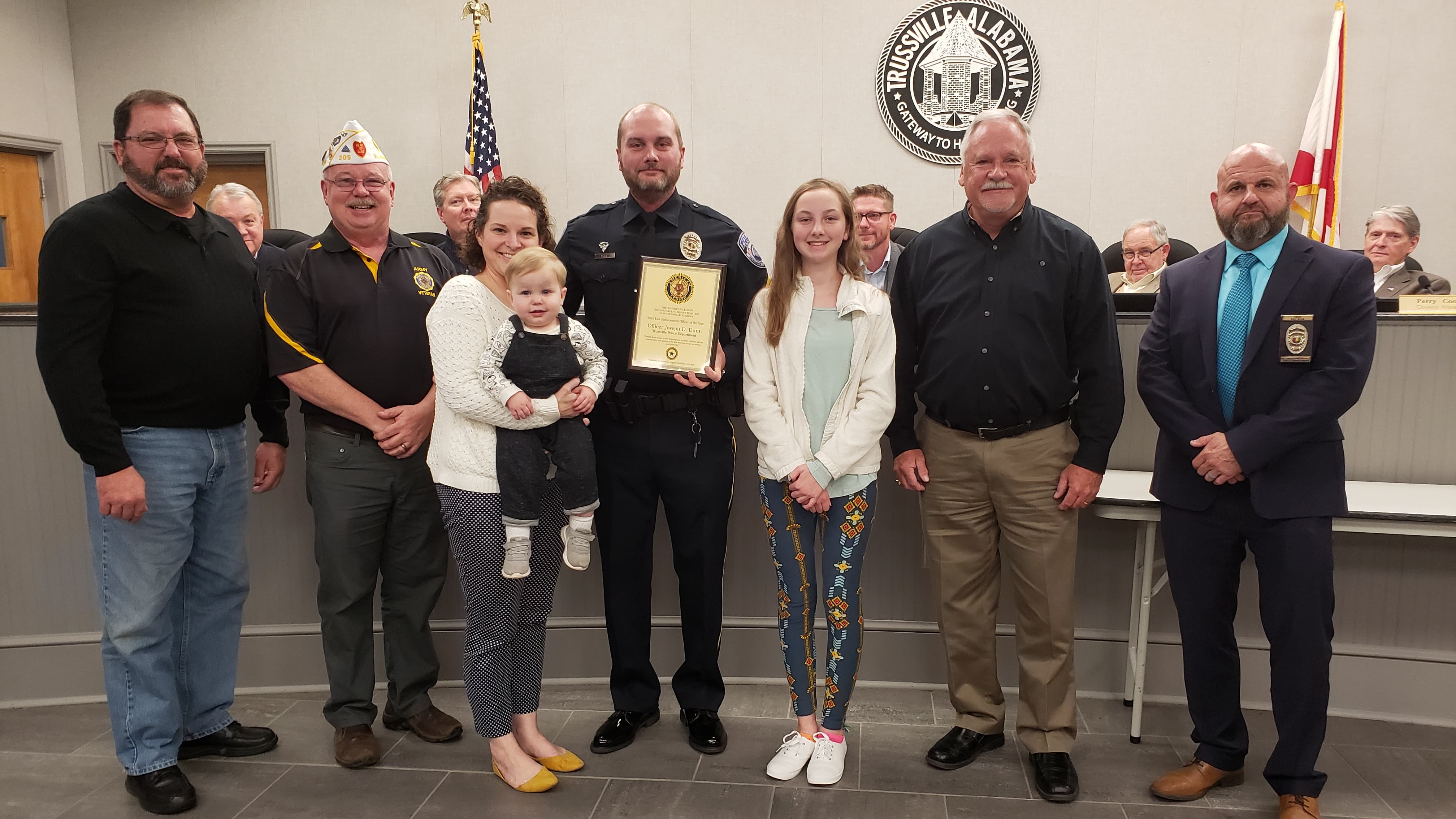 Trussville Police Officer named 'Law Enforcement Officer of the Year' at city council meeting