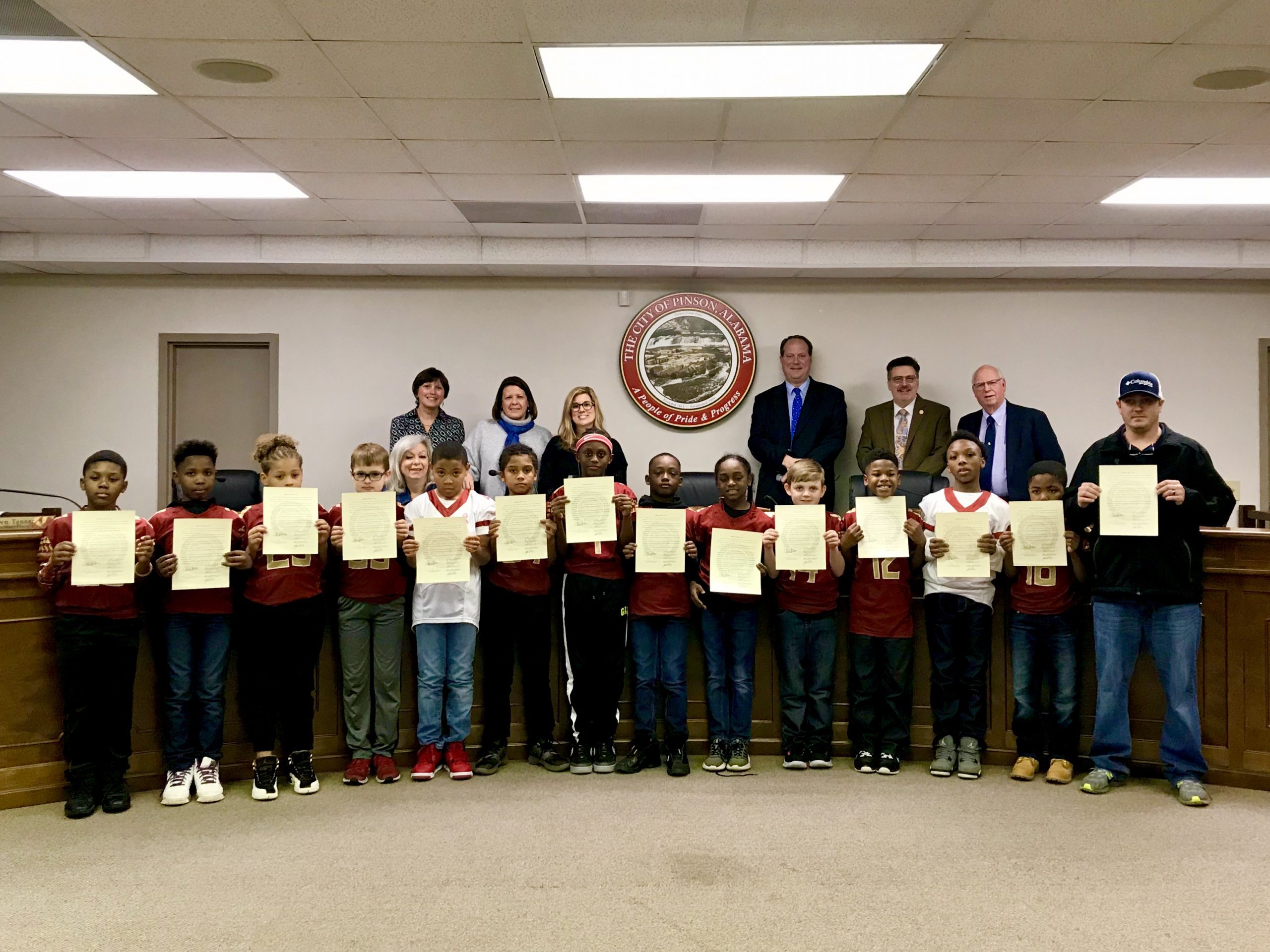 Pinson City Council recognizes PYS 10U Football team, hears report on future upgrades to sports complex