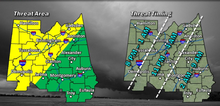 Severe weather threat includes possible tornadoes, high winds overnight Wednesday