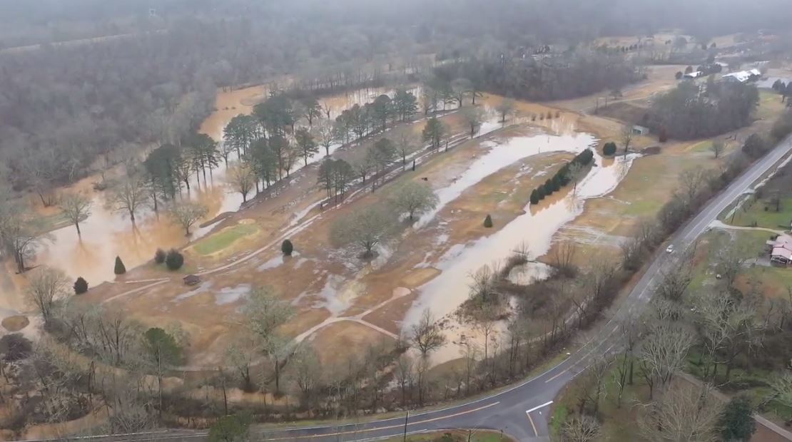 VIDEO: Aerial video of flooding at Trussville Country Club