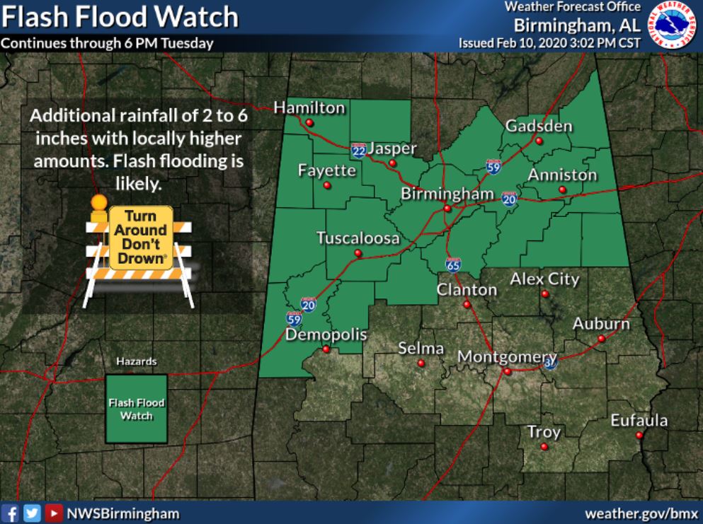 NWS: Flood reports in Jefferson County Monday